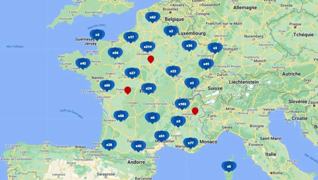 carte des centres